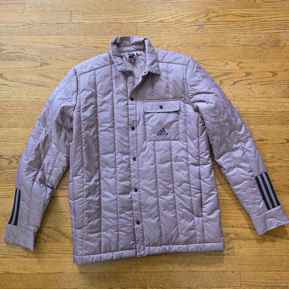 Adidas HG8701 Itavic 3-Stripes Lite Shirt Jacket Mauve Size Small